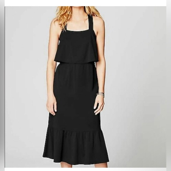 J. Jill Dresses & Skirts - J. Jill Black Tiered Ruffle Dress